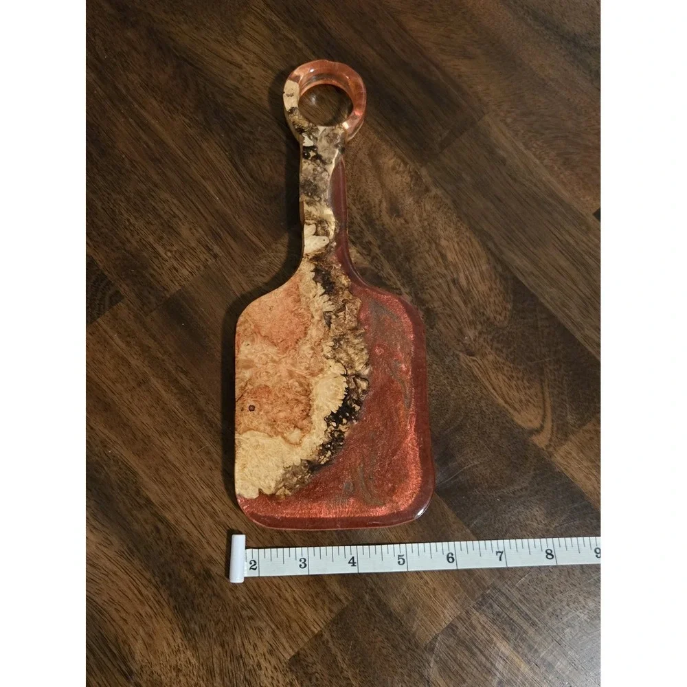 Unique Metallic Resin And Burl Wood Charchuterie Board